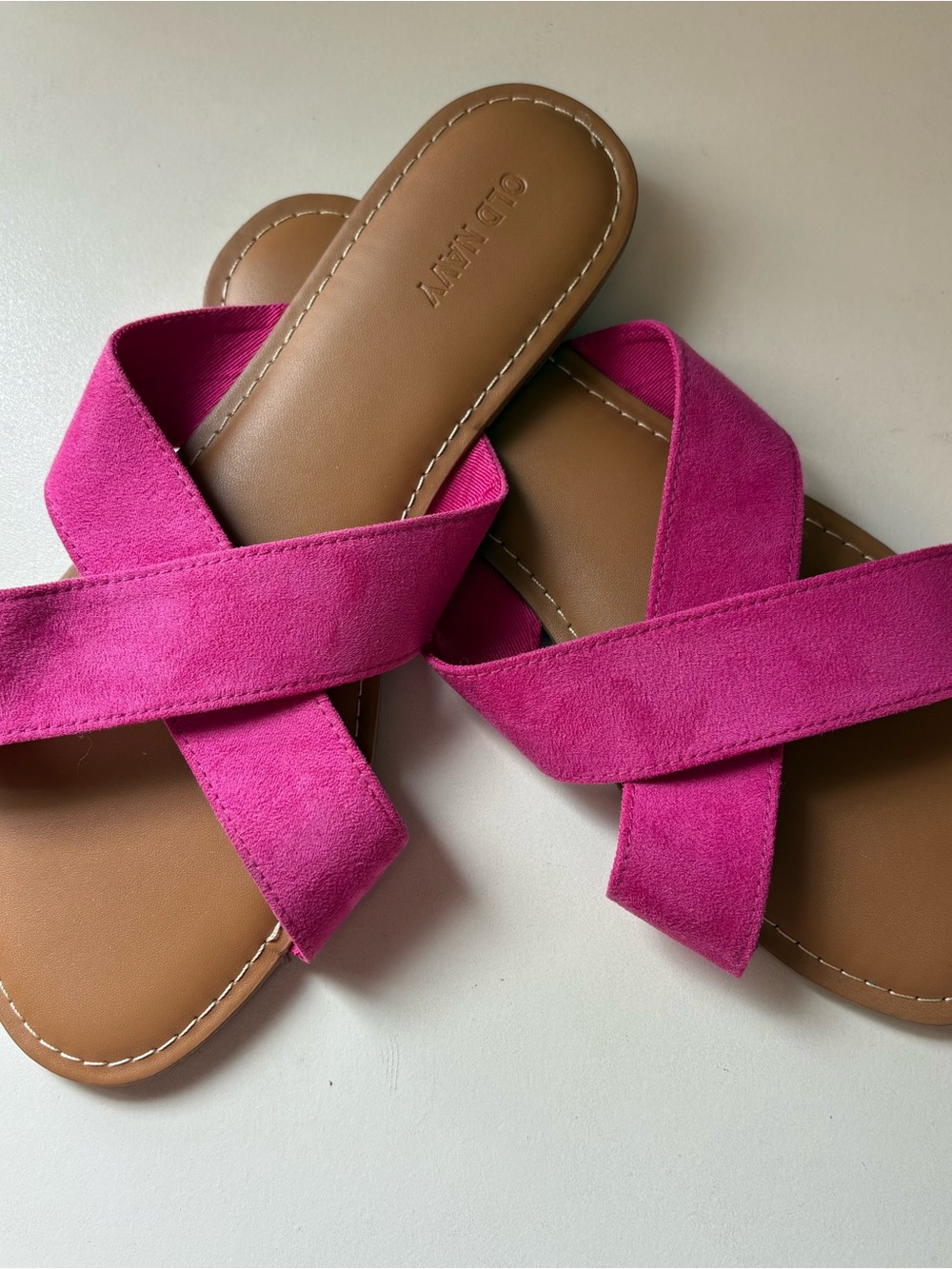 Old Navy Women's Pink Crisscross Slide Sandals